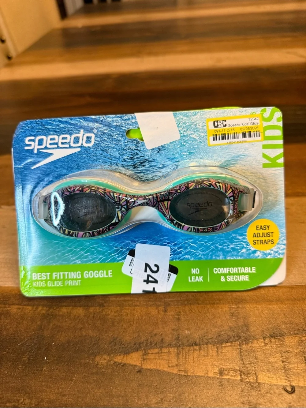 Speedo Kids Glide Print Swimming Goggles Blue Green MPN 091-11-2716